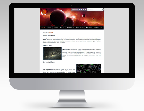 Site Web sur l'Astronomie